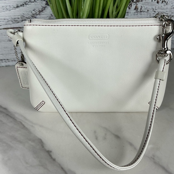 Coach Ivory Leather Wristlet - Picture 1 of 8